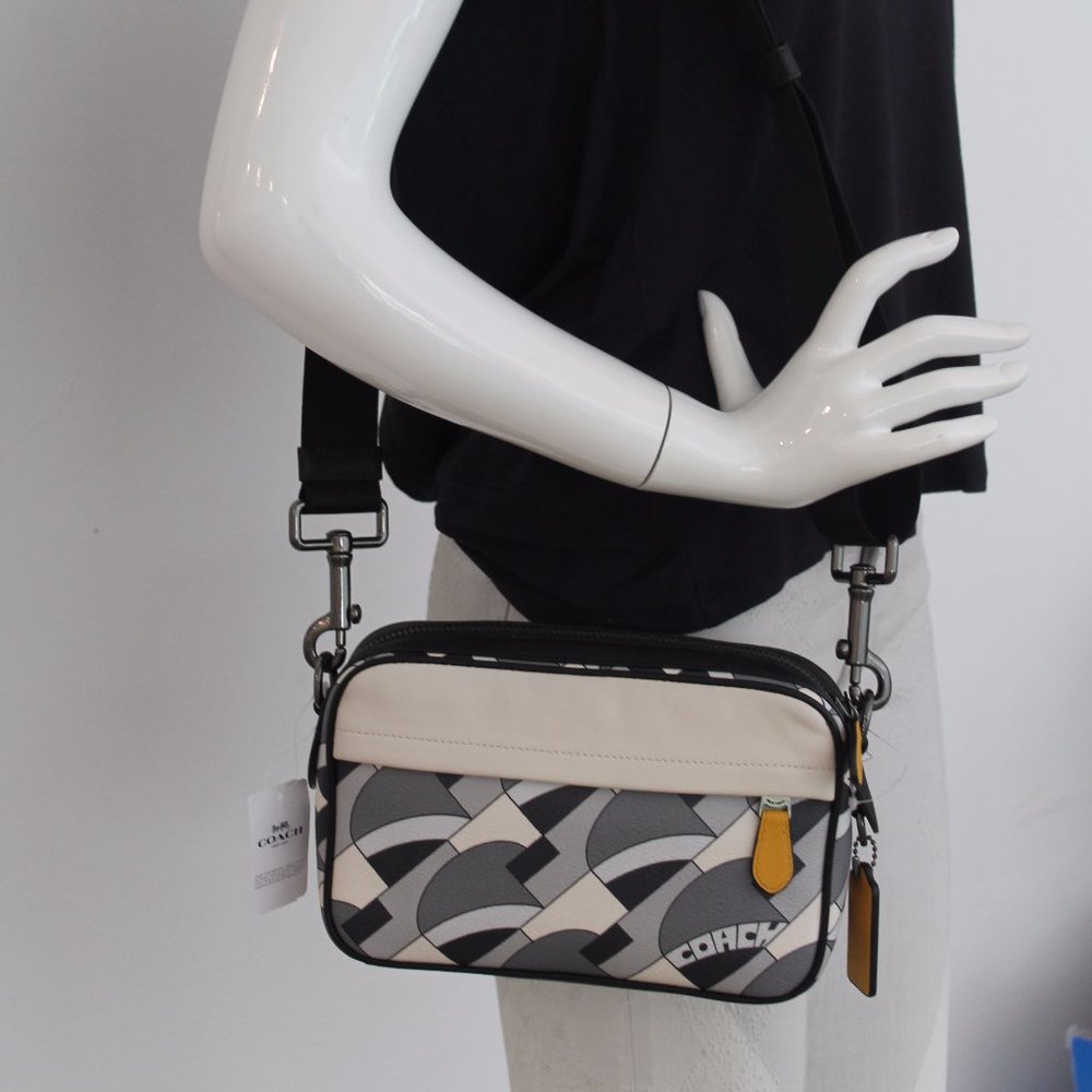 NWT Coach 1976 Graham deco bridge print leather crossbody bag COLORBLOCK purse - Picture 13 of 15